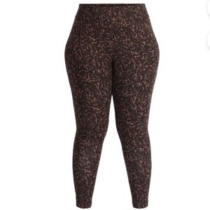 Terra & Sky 2X 20W/22W Leopard Print High Rise Ankle Leggings New